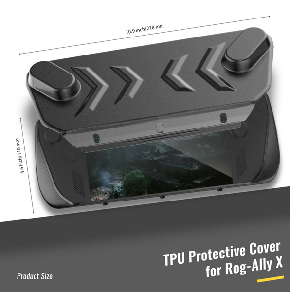 Защитный двухсторонний чехол с подставкой JYS для игровой приставки Asus Rog Ally X + защитное стекло 1529 фото