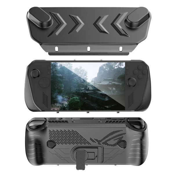Защитный двухсторонний чехол с подставкой JYS для игровой приставки Asus Rog Ally X + защитное стекло 1529 фото