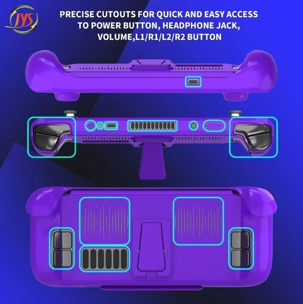 Захисний двосторонній чохол з підставкою JYS (Purple) для портативної ігрової консолі Valve Steam Deck / Steam Deck OLED 1384 фото