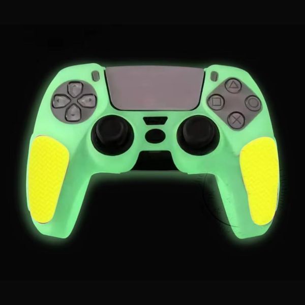Якісний люмінесцентний захисний силіконовий чохол Rubber Protective (White/Yellow) для геймпада DualSense Sony PlayStation 5 (PS5) 1356 фото