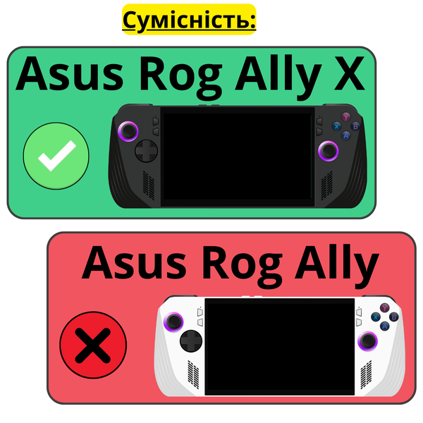 Защитный двухсторонний чехол с подставкой JYS для игровой приставки Asus Rog Ally X + защитное стекло 1529 фото