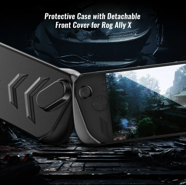 Защитный двухсторонний чехол с подставкой JYS для игровой приставки Asus Rog Ally X + защитное стекло 1529 фото