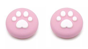 Силіконові накладки на стіки Лапки (Pink/White) для Nintendo Switch / Switch OLED / Switch LITE (2шт.) 1113 фото