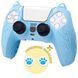 Качественный защитный силиконовый чехол Cat Ear Blue для геймпада Sony DualSense PS5 + накладки на стики Cat 1406 фото 1