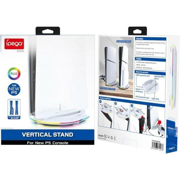 Підставка iPega PG-P5S035SA з RGB-підсвічуванням для Sony PlayStation 5 SLIM (Blue-ray / Digital Edition) 1266 фото