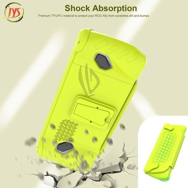 Защитный двухсторонний чехол с подставкой JYS (Yellow) для портативной игровой консоли Asus Rog Ally 1388 фото