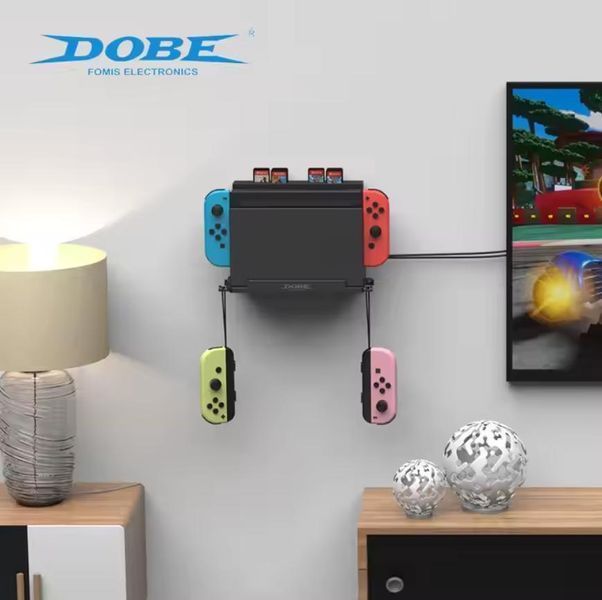 Металеве настінне кронштейн кріплення DOBE TNS-3118 для док-станції Nintendo Switch + Switch OLED + стелаж для 28 ігрових 1313 фото