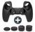 Комплект 5в1: Якісний захисний силіконовий чохол Embossed Black для геймпада DualSense Sony PlayStation 5 (PS5) + 4 накладки на 1015 фото