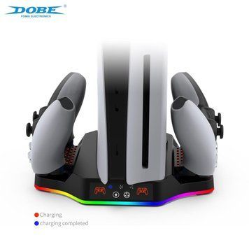 Багатофункціональна зарядна станція DOBE TP5-3583 з охолодженням та RGB для Sony PlayStation 5 SLIM 1268 фото