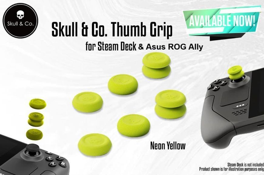 Накладки на стіки Skull & Co. (6в1) для ігрової приставки Steam Deck / ASUS ROG Ally / Steam Deck OLED (Yellow) 0966 фото