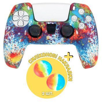 Защитный силиконовый чехол для геймпада Sony DualSense&trade; (PS5) type 3 + в подарок накладки на стики 0768 фото