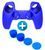 Комплект 5в1: Якісний захисний силіконовий чохол Embossed Black для геймпада DualSense Sony PlayStation 5 (PS5) + 4 накладки на 1018 фото
