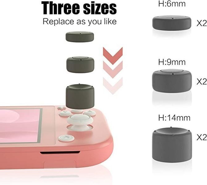 Силіконові накладки на стіки DOBE Thumbstick 6-in-1 для Nintendo Switch (Gray) 0613 фото