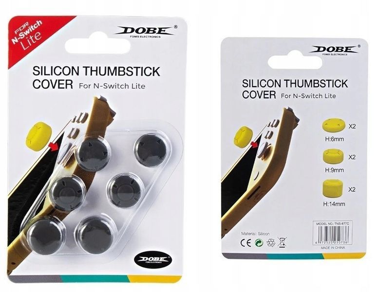 Силіконові накладки на стіки DOBE Thumbstick 6-in-1 для Nintendo Switch (Gray) 0613 фото