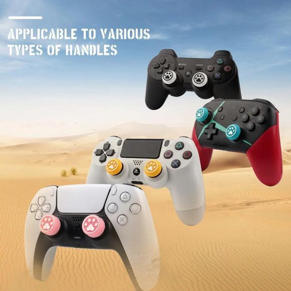 Силіконові накладки на стики Paws 6в1 White/Black для геймпадів PS5 / PS4 / Xbox 1235 фото