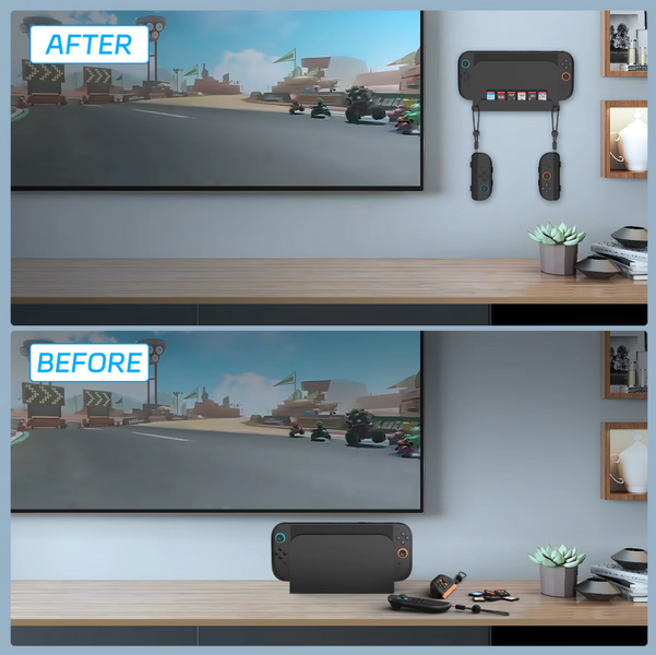 Настінне кронштейн кріплення JYS для док-станції Nintendo Switch 2 + кріплення для 6 ігрових картриджів + гачки для Joy-Con 1517 фото