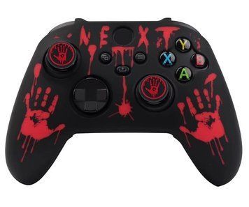 Качественный защитный силиконовый чехол Next (Black/Red) для геймпада Xbox Series X|S + накладки на стики 1415 фото