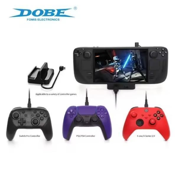 Зарядная станция DOBE TY-2832 для Steam Deck | Steam Deck OLED (3x USB 2.0 + Type-C PD) Black 1019 фото