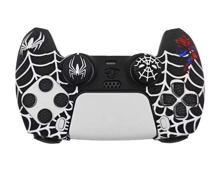 Защитный силиконовый чехол Spider-Man (Black) для геймпада Sony DualSense (PS5) + накладки 1316 фото