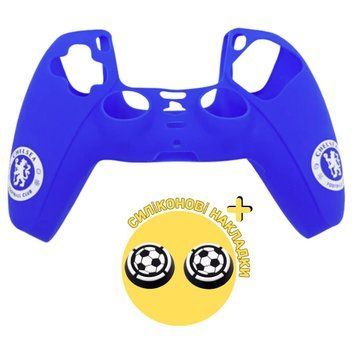 Захисний силіконовий чохол Chelsea для геймпаду Sony DualSense (PS5) + в подарунок накладки на стіки 1221 фото