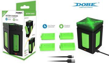 4 акумулятори (3360 mWh) + зарядна станція Dobe TYX-3610 для геймпадів Microsoft Xbox Series S|X / One з LED-індикацією заряду 1315 фото
