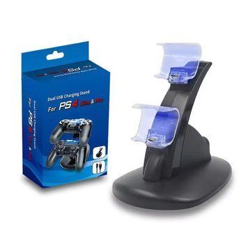 Вертикальна зарядна станція для геймпадів DualShock 4 (PS4) з підсвічуванням (Black) 0971 фото