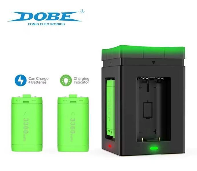 4 аккумулятора (3360 mWh) + зарядная станция Dobe TYX-3610 для геймпадов Microsoft Xbox Series S|X / One с 1315 фото