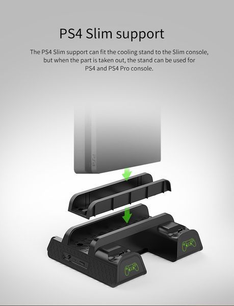 Многофункциональная зарядная станция DOBE TP4-882C с охлаждением для Sony PlayStation 4 (SLIM/PRO/FAT) и DualShock с индикатором заряда 0973 фото