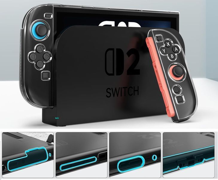 Качественный защитный чехол Toyiluya для Nintendo Switch 2 (Прозрачный поликарбонат) 1533 фото