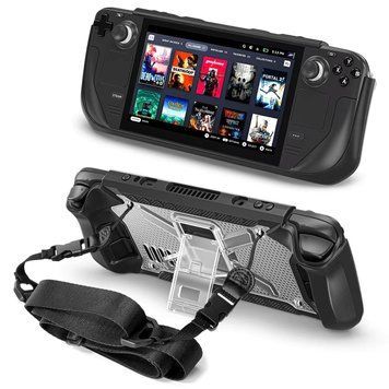 Якісний захисний чохол з ремінцем FashionCase для ігрової консолі Valve STEAM DECK / STEAM DECK OLED (Black/Transparent) 1074 фото
