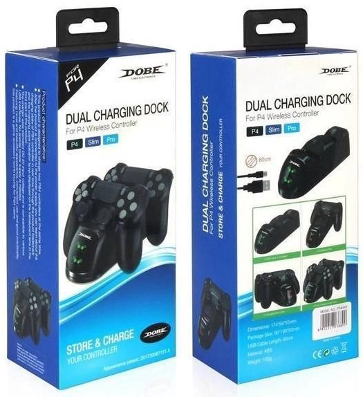 Зарядна станція DOBE TP4-889 для геймпадів DualShock 4 (PS4) з LED індикаторами (Black) 0974 фото