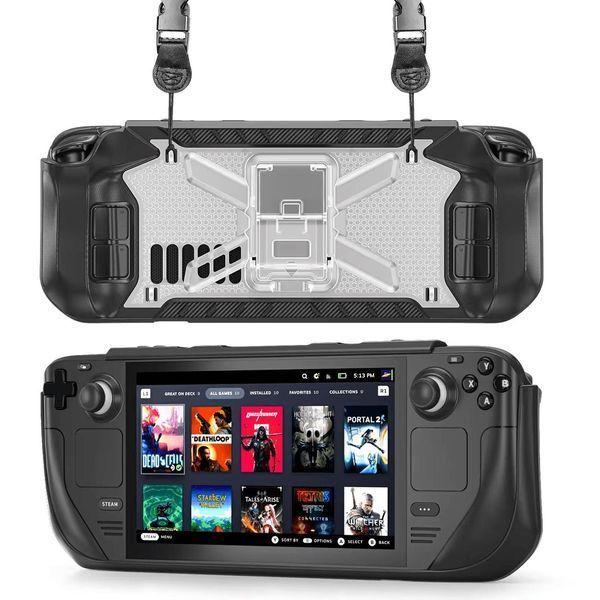 Якісний захисний чохол з ремінцем FashionCase для ігрової консолі Valve STEAM DECK / STEAM DECK OLED (Black/Transparent) 1074 фото