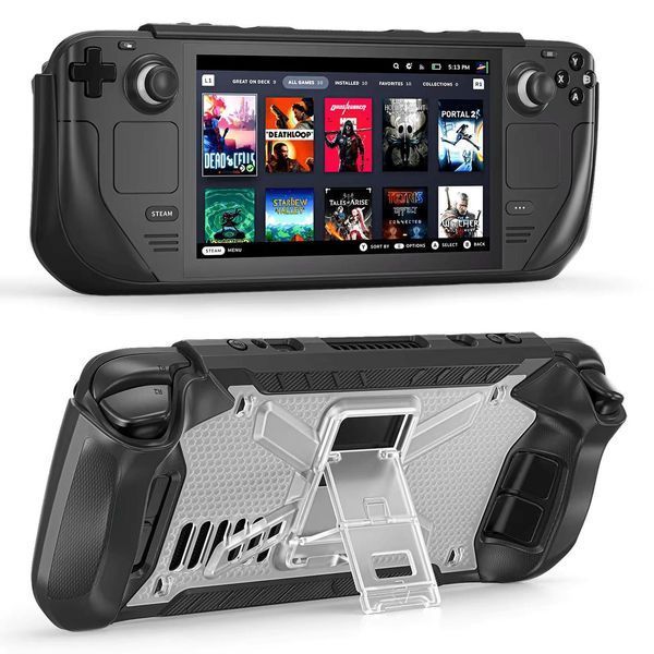 Якісний захисний чохол з ремінцем FashionCase для ігрової консолі Valve STEAM DECK / STEAM DECK OLED (Black/Transparent) 1074 фото