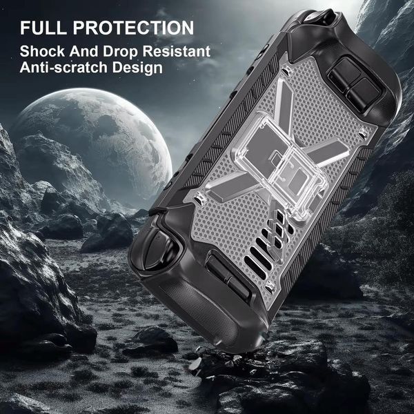 Якісний захисний чохол з ремінцем FashionCase для ігрової консолі Valve STEAM DECK / STEAM DECK OLED (Black/Transparent) 1074 фото