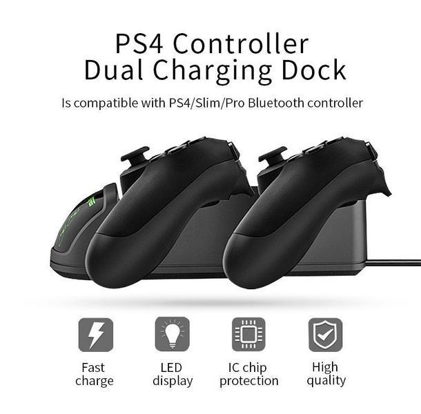 Зарядна станція DOBE TP4-889 для геймпадів DualShock 4 (PS4) з LED індикаторами (Black) 0974 фото