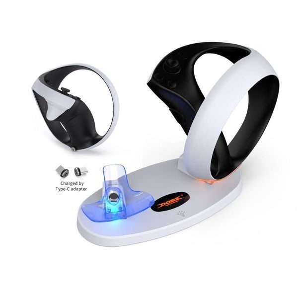 Зарядна станція DOBE TP5-3505 для контролерів PlayStation VR2 Sense з підсвічуванням (PS5/White) 0975 фото