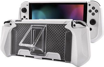 Якісний захисний чохол Protector для ігрової консолі Nintendo Switch OLED (White) 1026 фото