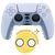 Якісний рельєфний силіконовий чохол White для геймпада DualSense Sony PlayStation 5 (PS5) + антиковзні накладки на стіки 1433 фото