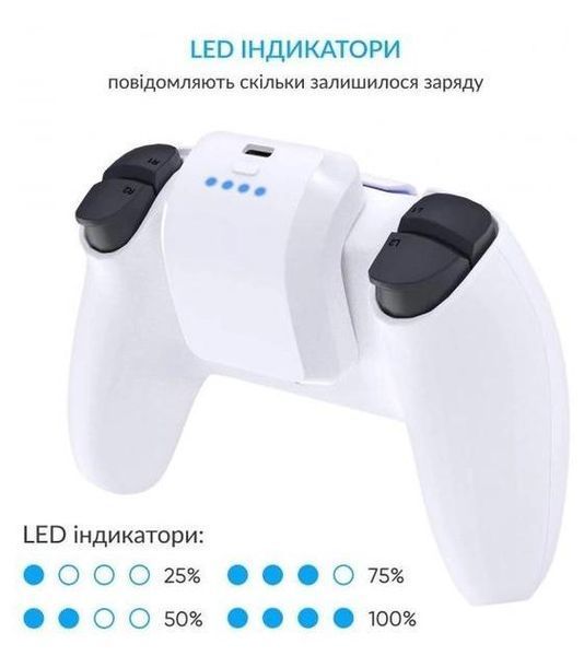 Зовнішній акумулятор DOBE TP5-0550 (1500 mah) для геймпада DualSense (PS5) з LED індикаторами 0976 фото