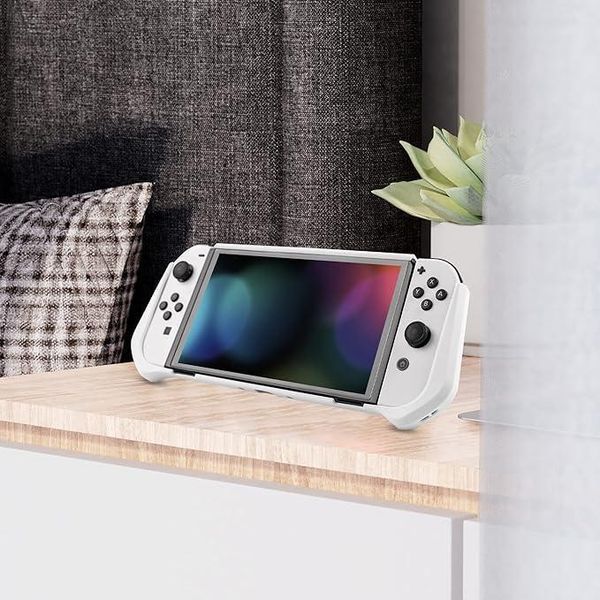 Якісний захисний чохол Protector для ігрової консолі Nintendo Switch OLED (White) 1026 фото