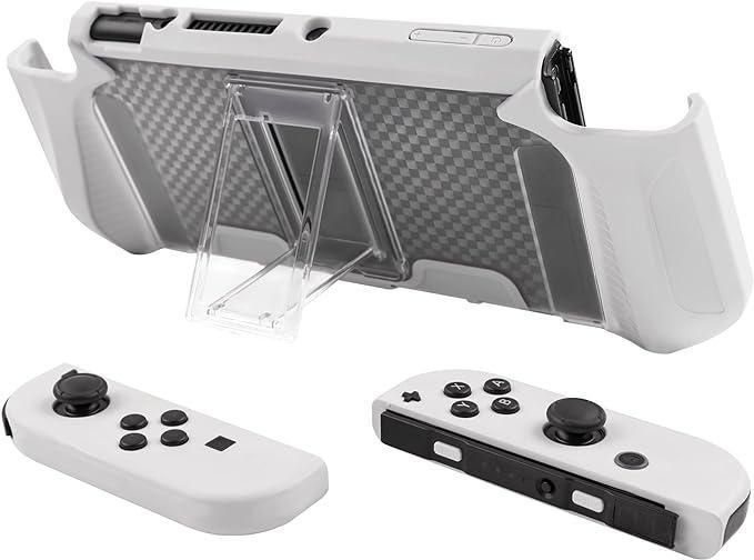 Якісний захисний чохол Protector для ігрової консолі Nintendo Switch OLED (White) 1026 фото