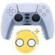Якісний рельєфний силіконовий чохол White для геймпада DualSense Sony PlayStation 5 (PS5) + антиковзні накладки на стіки 1433 фото 1