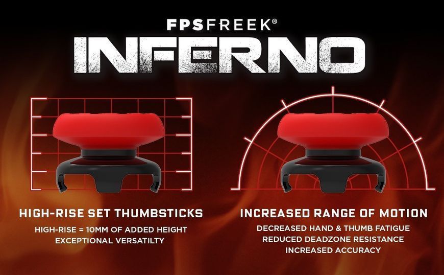 Накладки на стіки KontrolFreek Inferno (Оновлена версія) для Sony DualSense PS5 / DualShock PS4 0392 фото