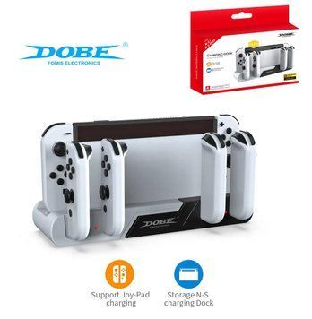 Зарядна станція DOBE TNS-0122 для чотирьох джойстиків Joy-Con, док станції і приставки Nintendo Switch / Nintendo Switch OLED з 1271 фото