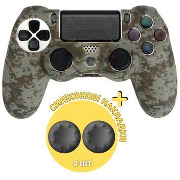 Захисний силіконовий чохол Camo (Type 2) для геймпаду Sony DualShock 4 (PS4) + в подарунок накладки на стіки 0889 фото