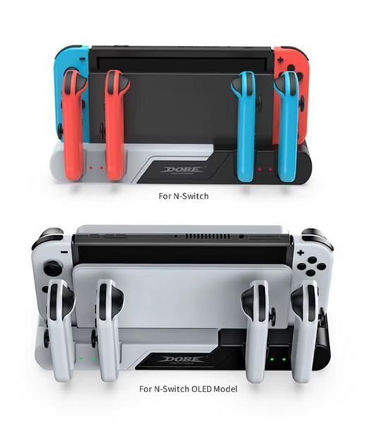 Зарядная станция DOBE TNS-0122 для четырех джойстиков Joy-Con, док станции и приставки Nintendo Switch / 1271 фото