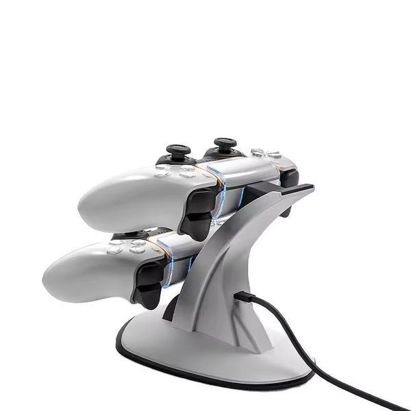 Вертикальная зарядная станция iPlay для зарядки геймпадов DualSense (PS5) c подсветкой (White) 0977 фото