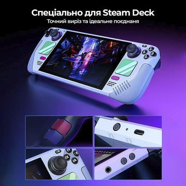 Комплект 10в1 захисних та протислизьких наліпок на корпус JSAUX Retro Boy для Steam Deck Steam Deck OLED + накладки на стіки 1456 фото