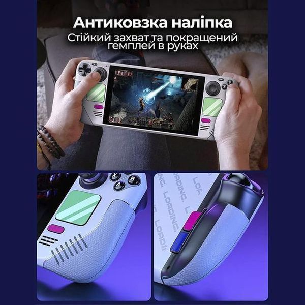 Комплект 10в1 захисних та протислизьких наліпок на корпус JSAUX Retro Boy для Steam Deck Steam Deck OLED + накладки на стіки 1456 фото