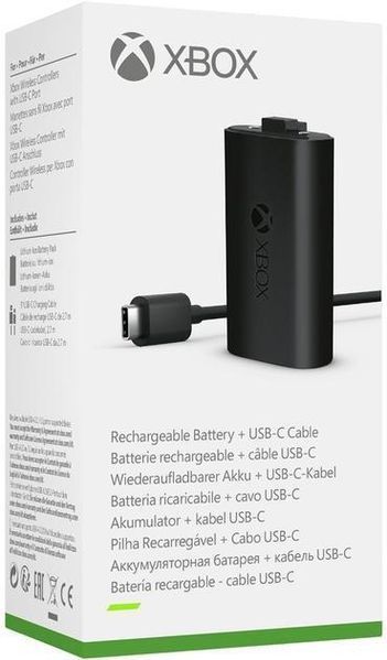 Акумулятор Microsoft Xbox Play and Charge 1400 мАч (Black) для геймпадів Xbox Series X / S + кабель 2,7m (SXW-00002) 1396 фото